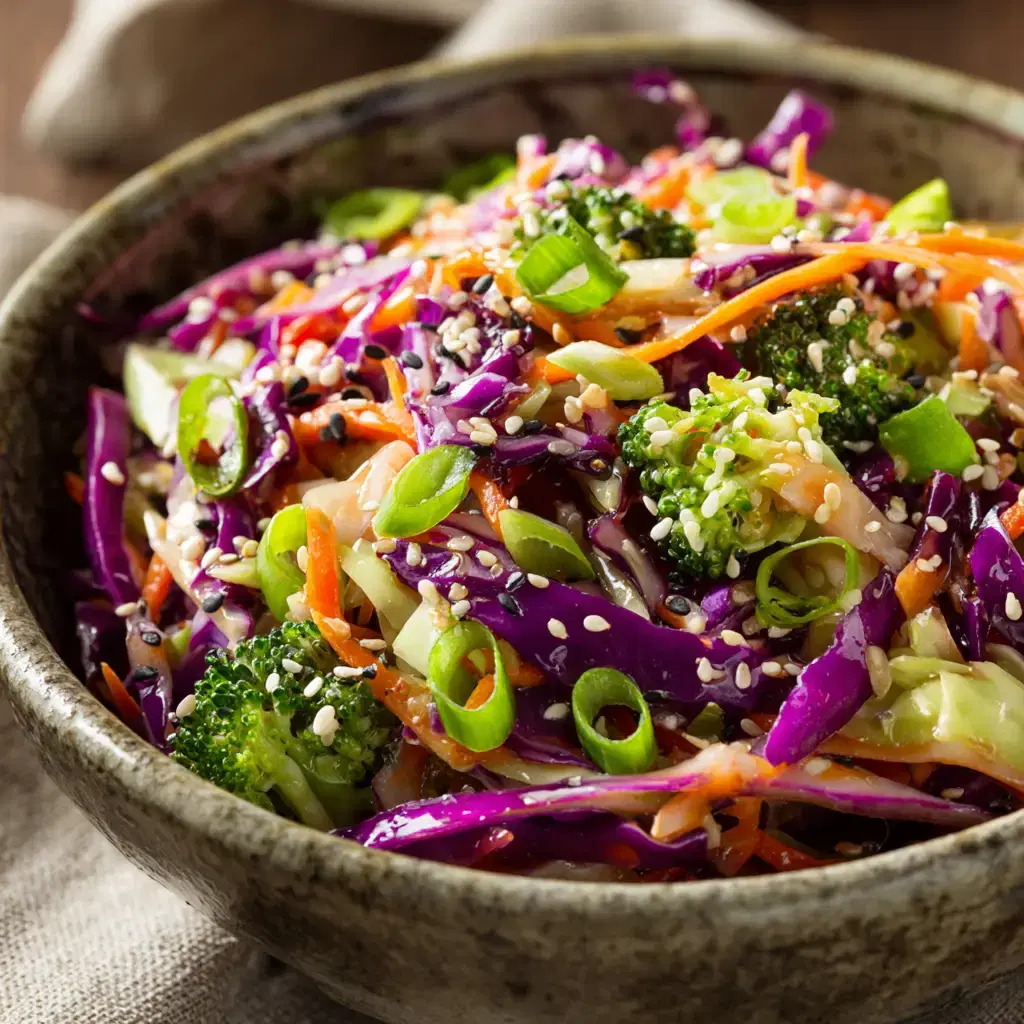 Vibrant Asian Cabbage Salad with Sesame Ginger Dressing