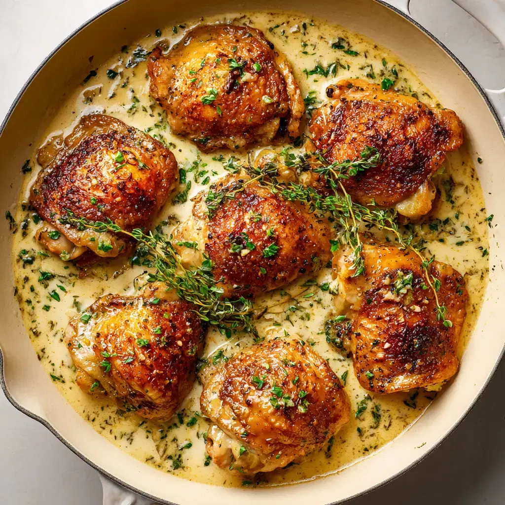 Creamy Garlic Chicken Thighs in 30 Minutes